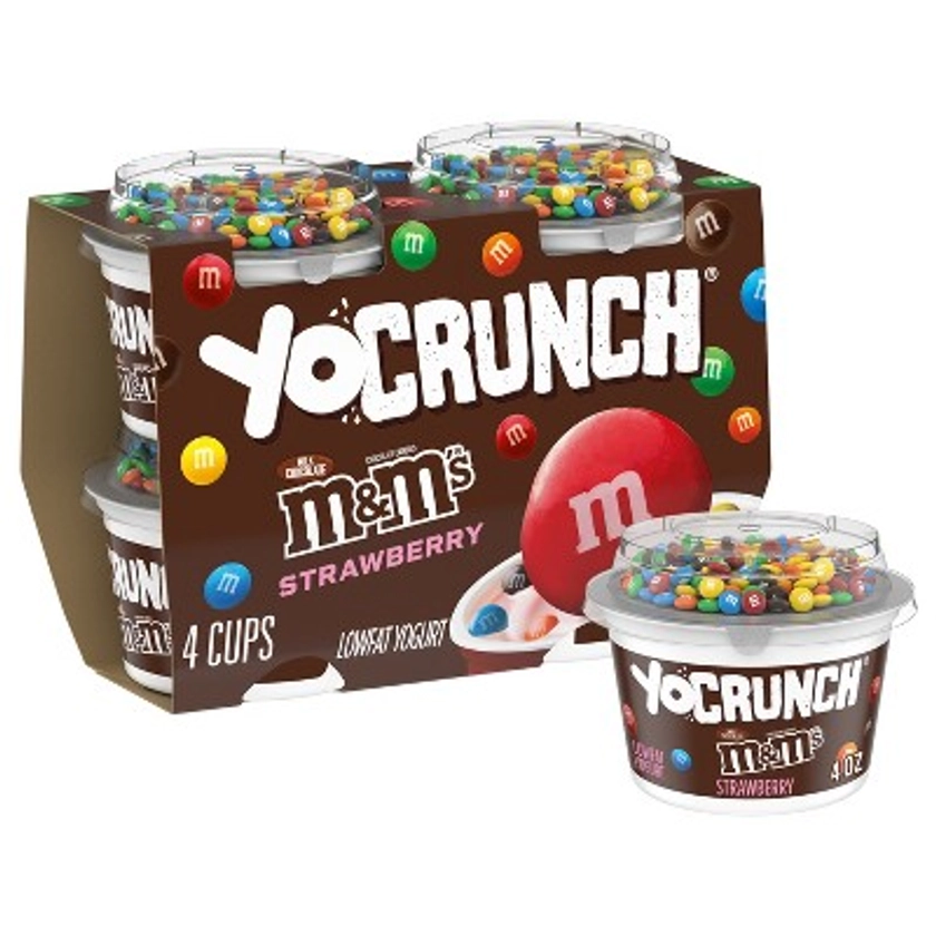 YoCrunch Low Fat Strawberry with M&Ms Yogurt - 4ct/4oz Cups