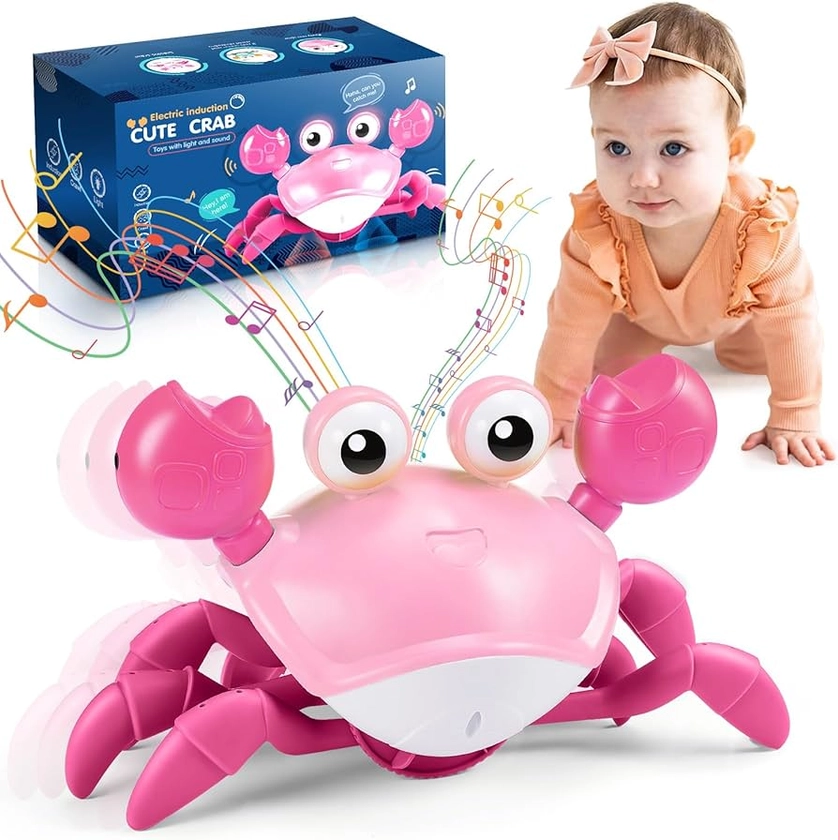 Hapikids Crawling Crab Toy, Baby Toys 6 to 12 Months Dancing Crab Baby Toy for 1 Year Old Girls Gifts Tummy Time Crab Baby Sensory Toys Sound Toys Baby Toys 0-6 Months 1st Birthday Gifts for Girls : Amazon.co.uk: Toys & Games