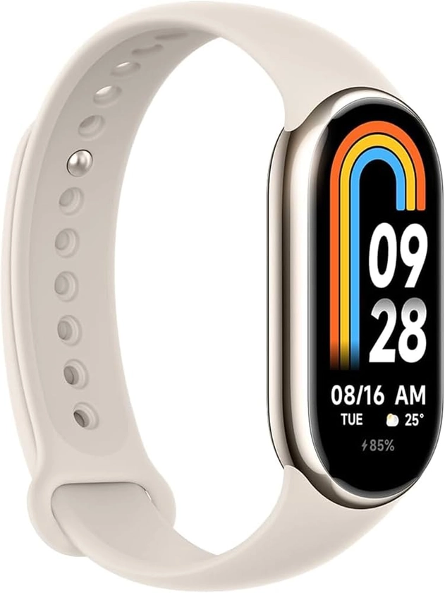 Mi Smart Band 8 - Traceur Sportif, Montre Connectée hommes/femmes, écran AMOLED, 150+ modes d'exercices, bracelet détachable, moniteur de fréquence cardiaque, Jusqu’à 16 jours d'autonomie, Gold