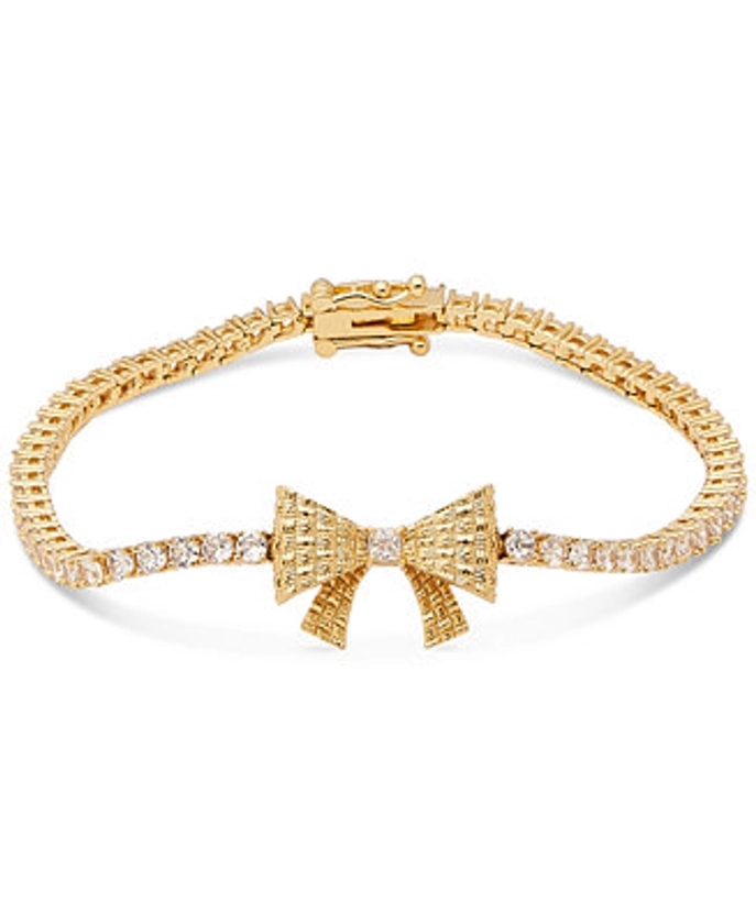 kate spade new york Gold-Tone Cubic Zirconia Bow Tennis Bracelet - Macy's