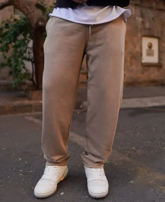 Beige Regular Fit Joggers