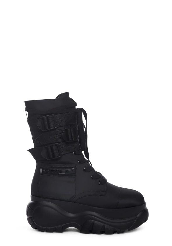 Poster Grl Buckled Platform Pocket Combat Boots