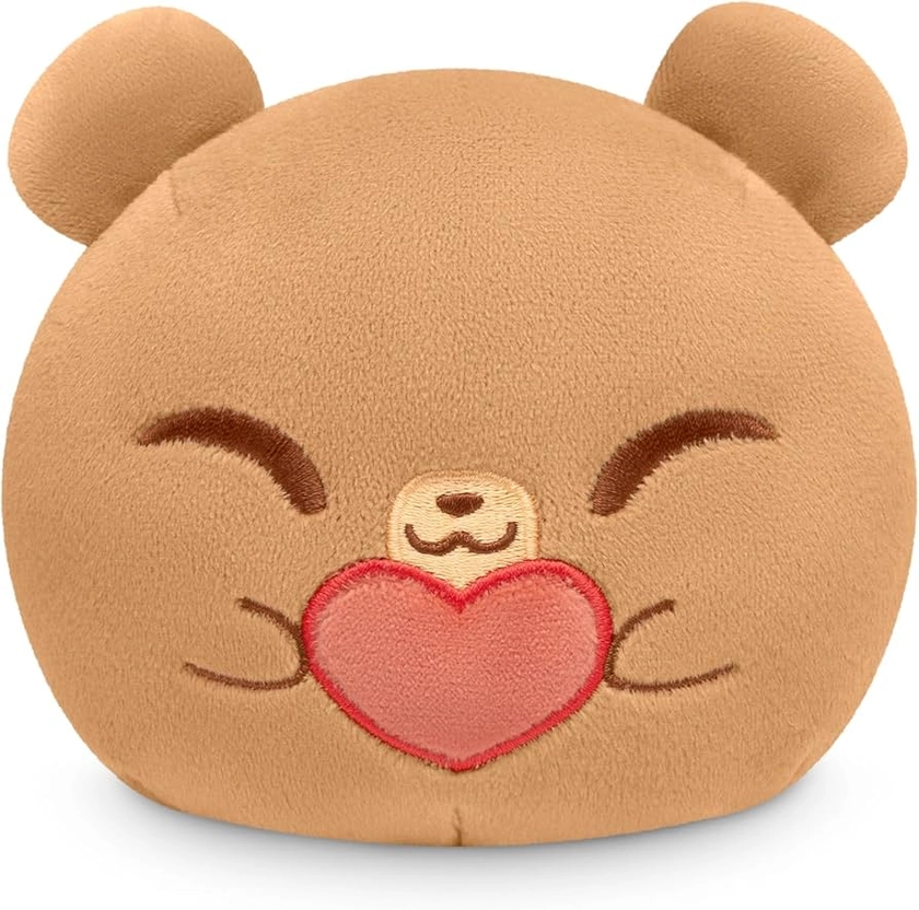 TeeTurtle 4" Reversible Bear Plushie - Cute Kawaii Heart and Broken Heart - Soft Stuffed Animal