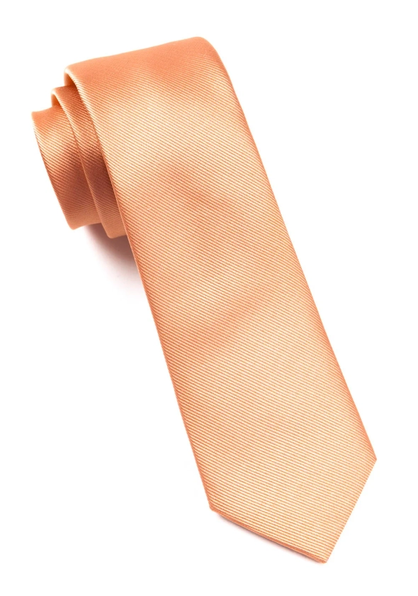 Grosgrain Solid Peach Tie | Silk Ties | Tie Bar