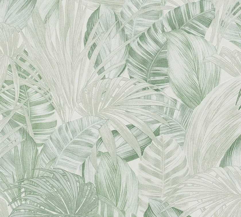A.S. Création papier peint intissé Greenery papier peint palmier papier peint effet jungle 10,05 m x 0,53 m vert 368202 36820-2