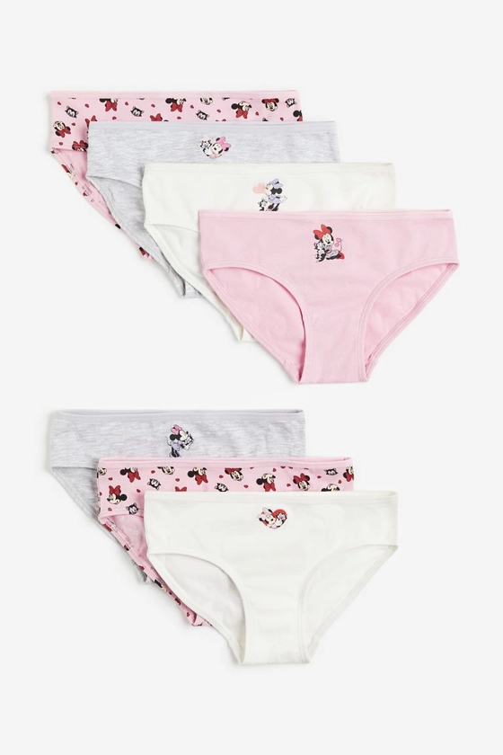 7-pack cotton briefs - Light pink/Minnie Mouse - Kids | H&M GB