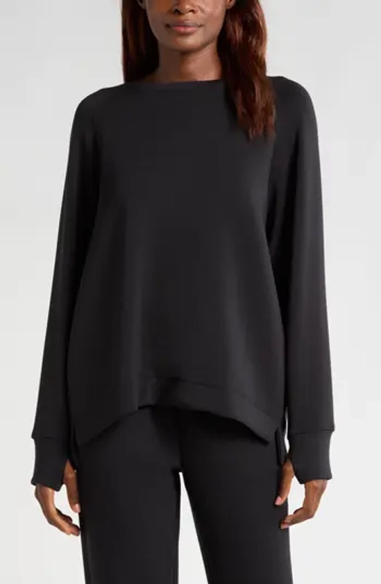 Zella Soft Modal Blend Scuba Oversize Crew Sweatshirt | Nordstrom