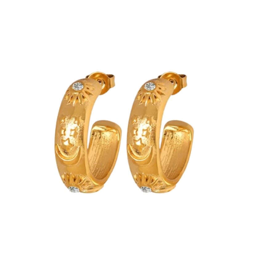Maria's gold celestial earrings