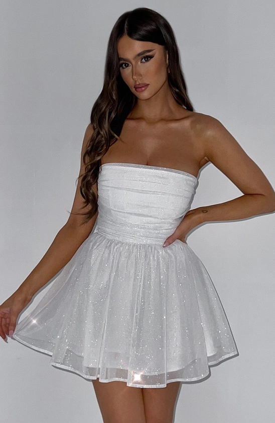 Katrina Mini Dress - Ivory Sparkle