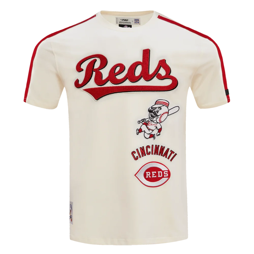 MLB CINCINNATI REDS RETRO CLASSIC MEN'S STRIPED TOP (EGGSHELL/ RED)