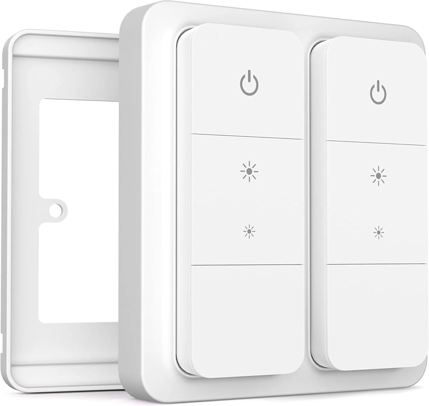 IYOKI® Pro Couvercle d'interrupteur pour Philips Hue Dimmer V2, Compatible avec Hue Switch Cover, Plaque d'adaptation pour interrupteur à distance, 2-Gang (1-Pack)