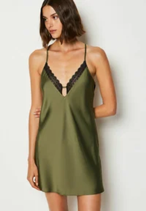 Etam JOY - Chemise de nuit / Nuisette - khaki/kaki - ZALANDO.FR