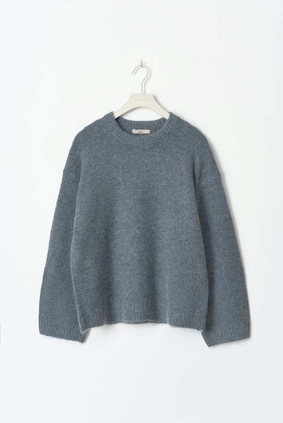 Crew neck knitted sweater - Blå - Dam - Gina Tricot