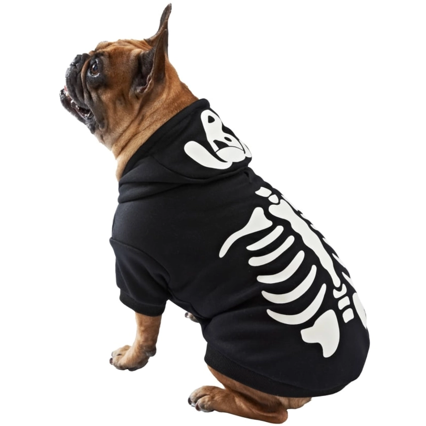 Skeleton Halloween Dog Hoodie - Medium