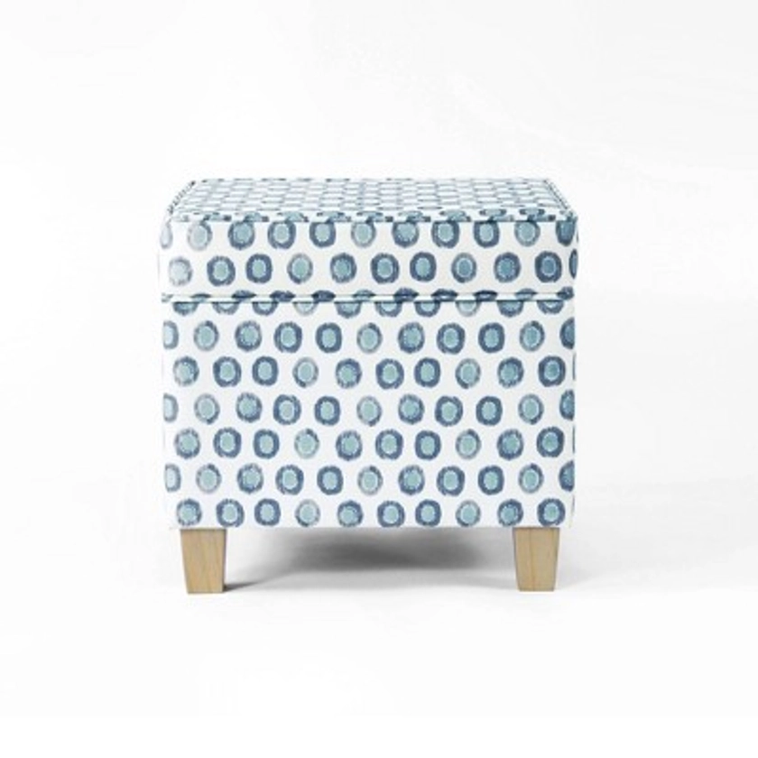 Cole Classics Square Storage Ottoman with Lift Off Top Ikat - HomePop: Upholstered, Plywood & Hardwood Frame, Geometric Design