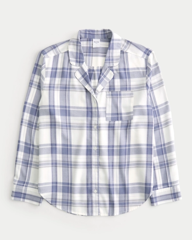 Women's Long-Sleeve Flannel Pajama Top | Women's Sleepwear & Loungewear | HollisterCo.com