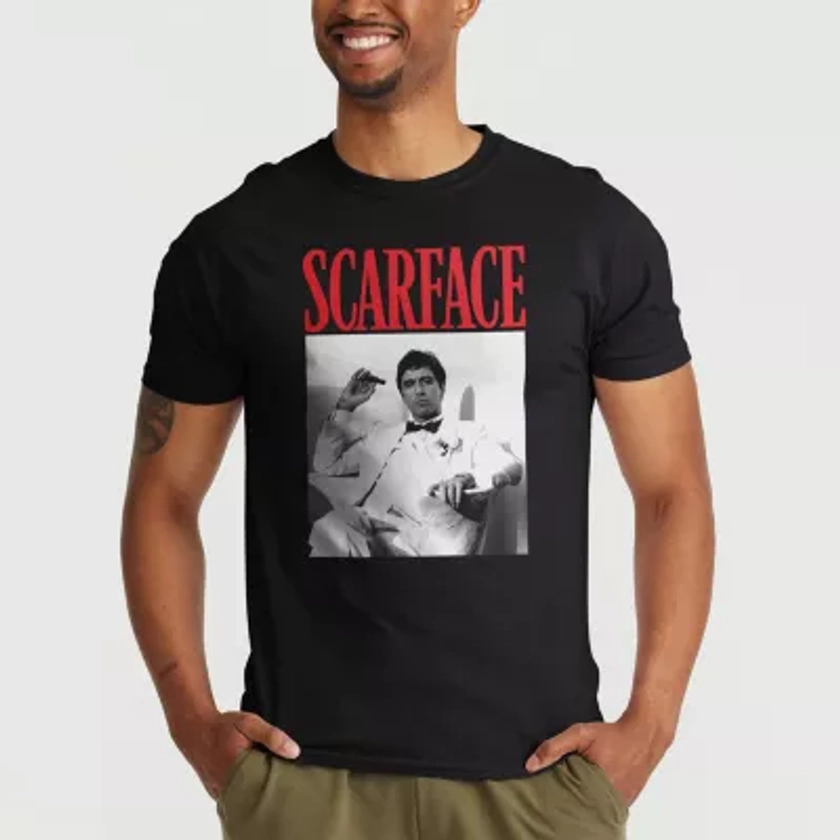 Mens Short Sleeve Scarface Graphic T-Shirt, Color: Black - JCPenney