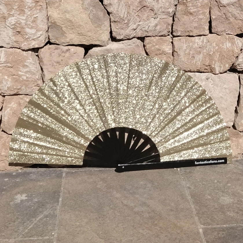 Gold Mega Glitter XL Fan - Etsy UK