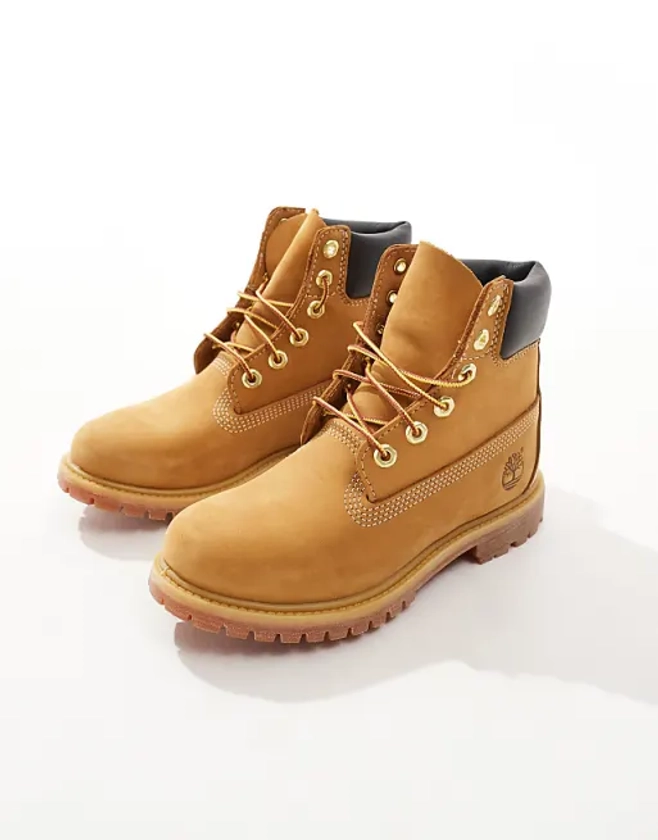 Timberland 6 inch premium boots in wheat nubuck leather