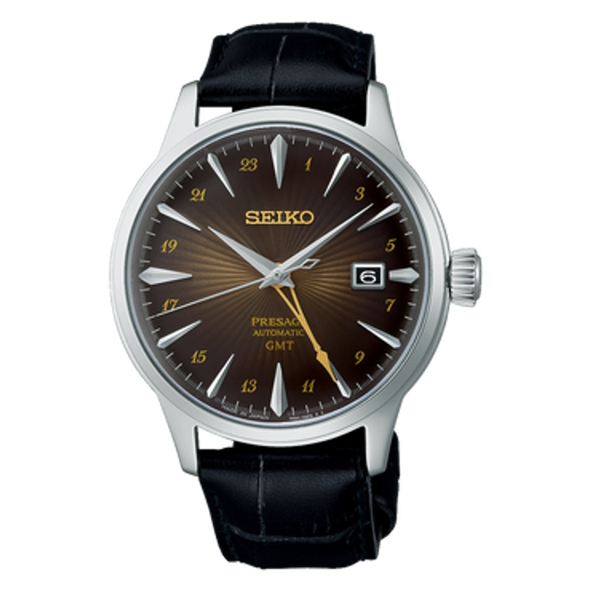 Seiko Presage Rusty Nail Cocktail Time GMT Watch | Automatic | Brown
