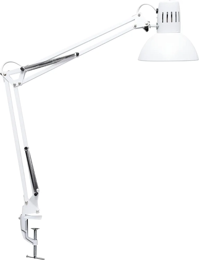 MAUL lampe de bureau MAULstudy en métal | Lampe LED professionnelle | Lampe à pince flexible pour le bureau, le salon et l'atelier | Haute qualité d'éclairage à LED | Sans ampoule | Blanc