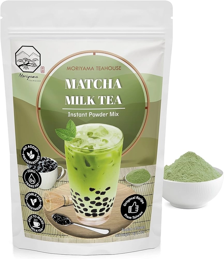 Matcha Bubble Milk Tea Instant 3in1 Powder Mix - 1kg (33 Drinks) | For Boba Tea, Milkshake, Blended Frappe and Bakery | Authentic Taiwan Recipe | Zero Trans Fat, No Preservatives by Moriyama Teahouse : Amazon.co.uk: Grocery