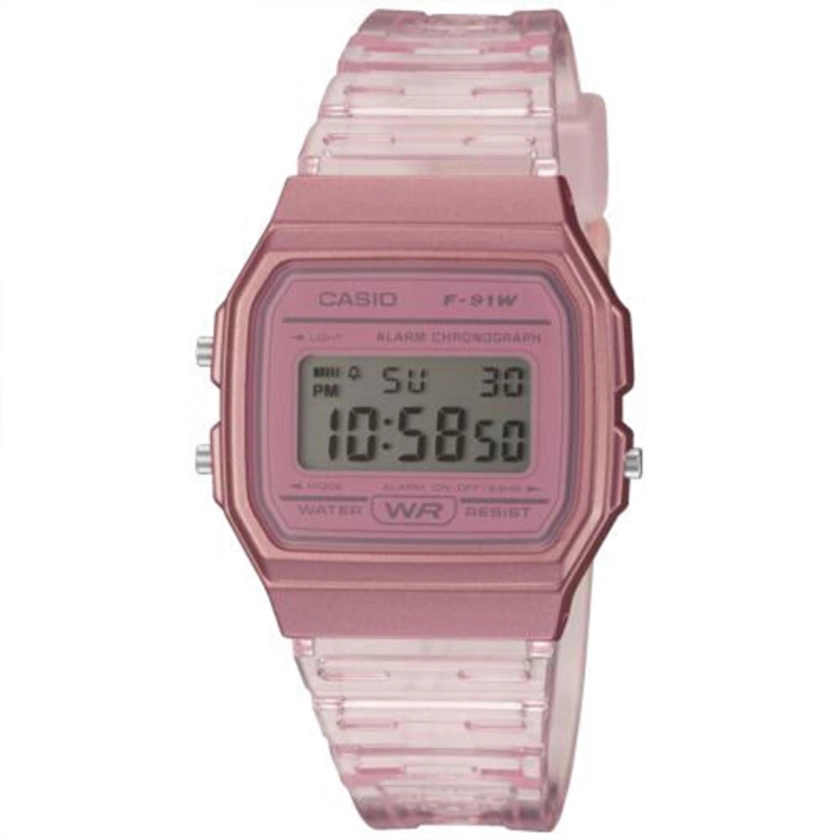 Casio Collection Quartz Digital Dial Pink Resin Strap Ladies' Watch F-91WS-4EF on OnBuy