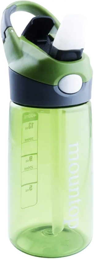mountop Kids Water Bottle with Straw Lid and Handle, Easy Use for Girls and Boys, BPA-Free Green