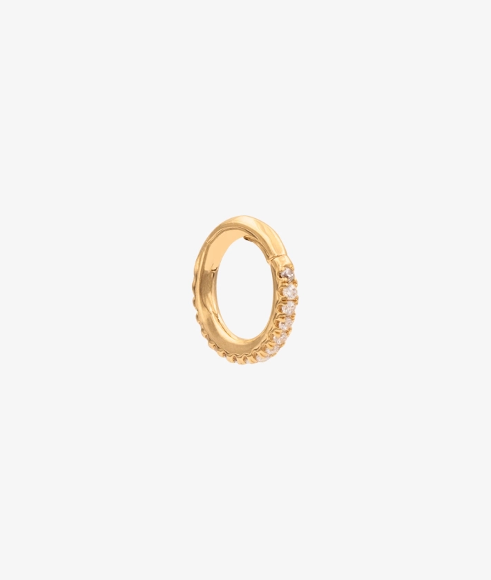 Piercing anneau fin zircons [à l'unité] Plaqué or