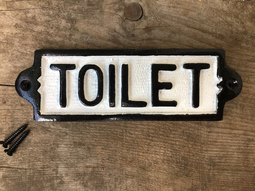 A Lovely Vintage Style Solid Cast Iron Toilet Sign - Etsy UK