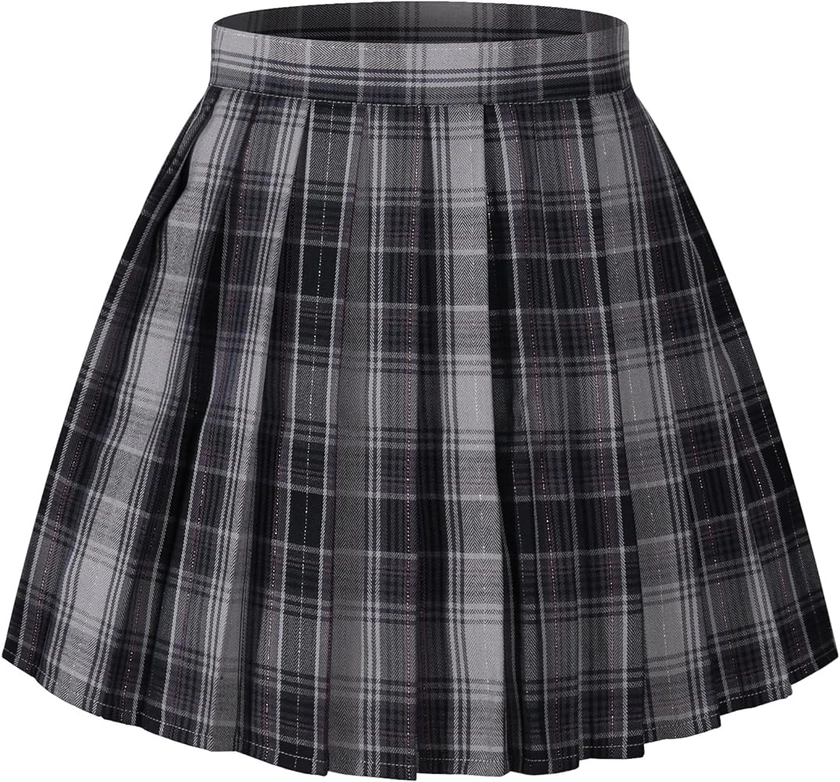 Women Girls Short Plaid Pleated Skirts Uniform Cosplay Costumes