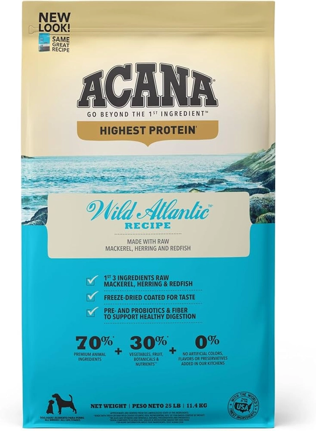 ACANA Highest Protein Dry Dog Food, Wild Atlantic, Fish Recipe, 25lb