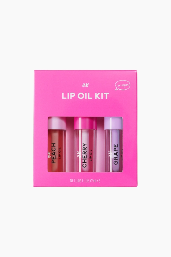 3-pack flavoured lip oils - Lilac/Pink/Peach - Beauty all | H&M GB