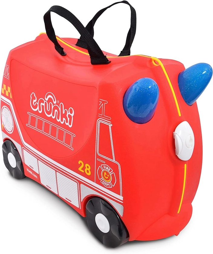 Trunki Valise à Roulettes pour Enfants et Bagages à Main pour Enfants : Valise à Roulettes Frank le Camion de Pompier (Rouge)