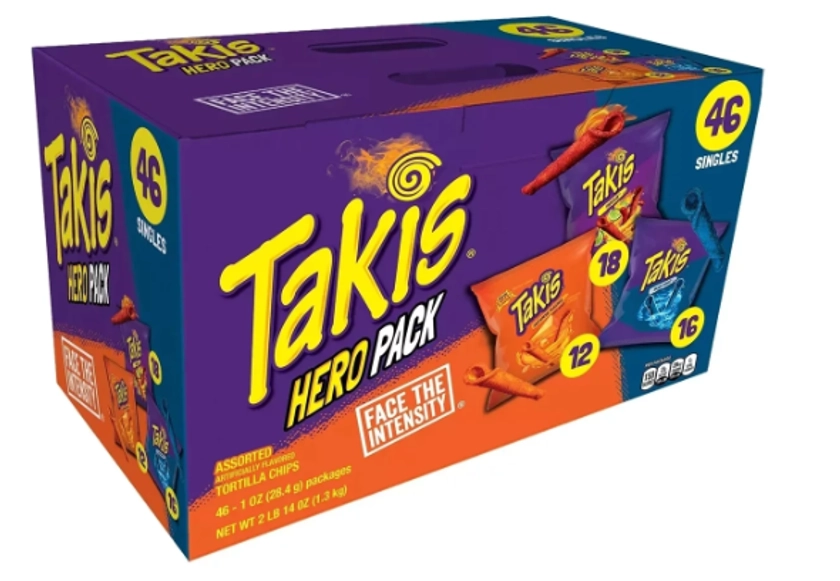 Takis Fuego, Blue Heat &amp; Intense Nacho Hero Pack | 10, 20, 30, 46 Bags | 28.4g