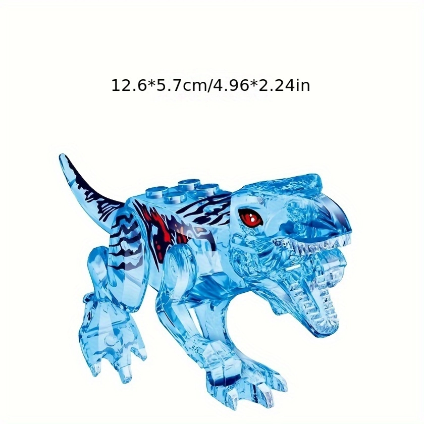 Assembling Puzzle Building Blocks, Transparent Small Dinosaur Model Toys, Christmas Gifts, Assembling Puzzle Toys