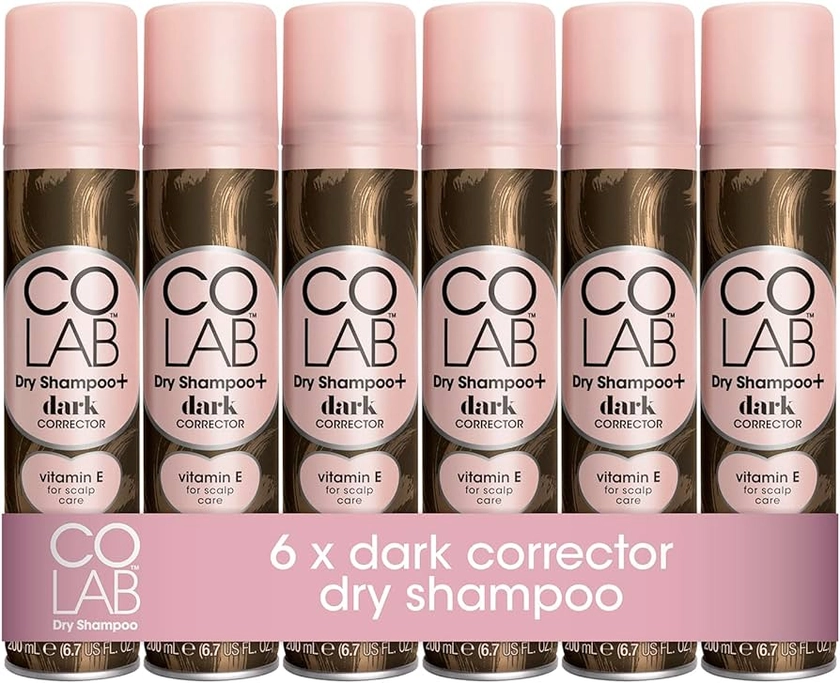 COLAB Dark Dry Shampoo, Pack of 6, 200ml, Dry Shampoo for Brunette or Dark Hair : Amazon.co.uk: Beauty