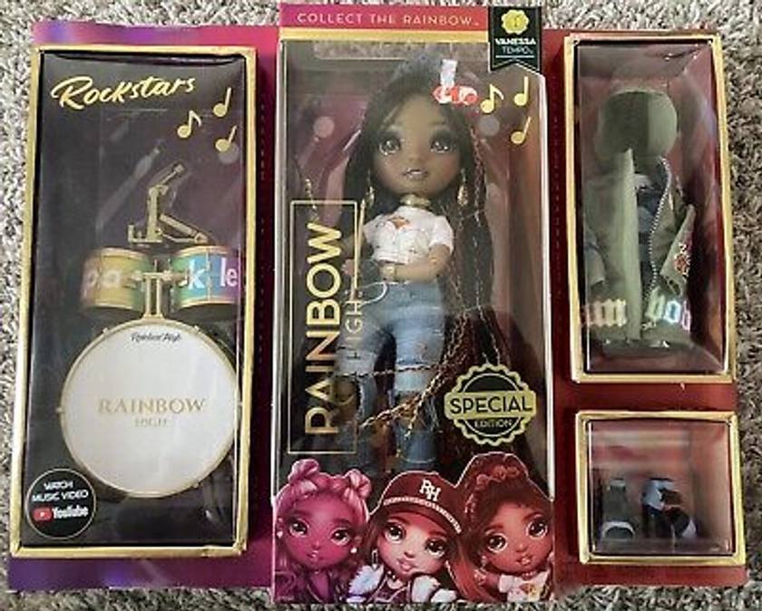 Rainbow High Rockstar VANESSA TEMPO Fashion Doll Special Edition Drums Gorgeous! 35051423324 | eBay