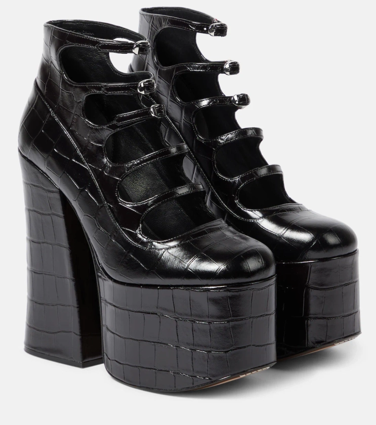 Kiki croc-effect leather ankle boots in black - Marc Jacobs | Mytheresa