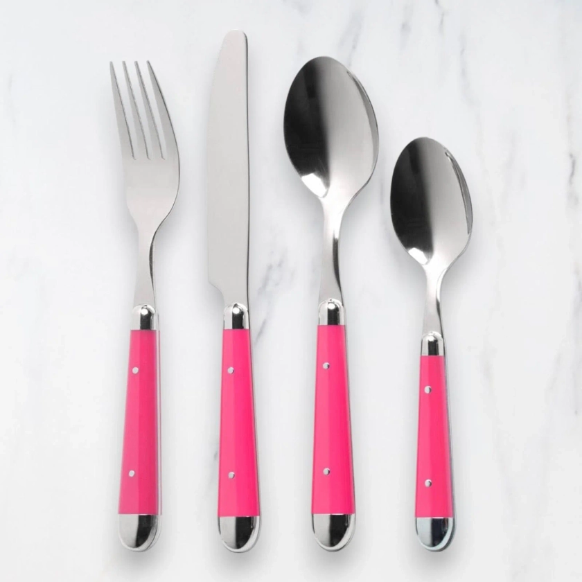 Aubina Brasserie 16 Piece Pink Cutlery Set - Stylish & Durable Dining Essentials