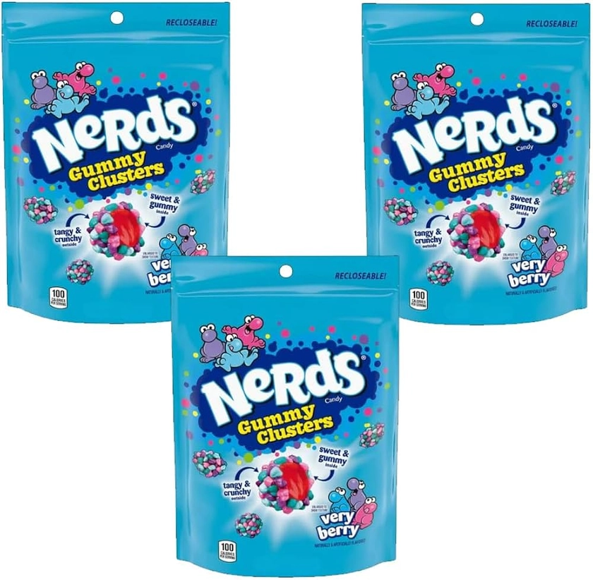 Nerds Very Berry Gummy Clusters Pouch Bag 85g (03 Bags)