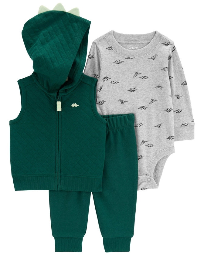 Baby 3-Piece Dinosaur Little Vest Set