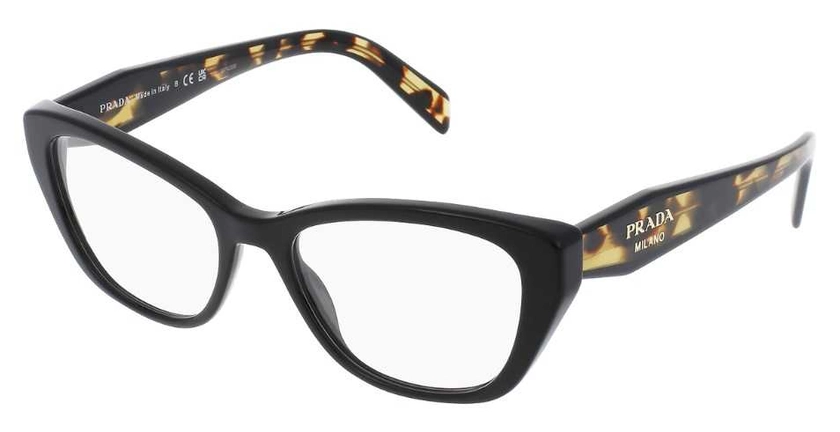 Lunettes de vue PRADA PR 19WV 1AB1O1 53/17 Femme Noir Cat Eye Cerclée Tendance 53mmx17mm 189€