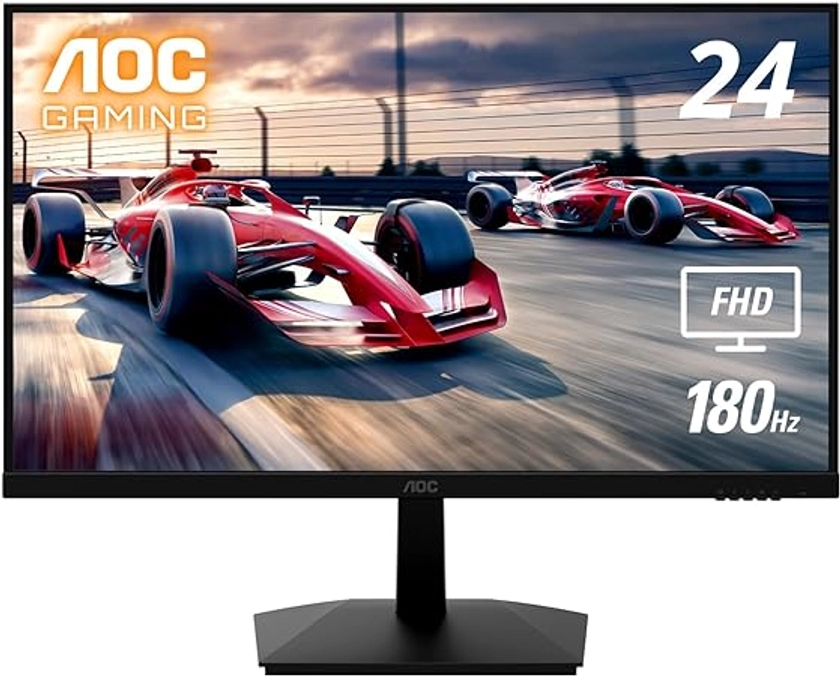 AOC 24G15N 24" 180Hz 1ms Gaming Monitor - Full HD, Adaptive-Sync, 3-Sided Frameless, HDR Ready, 3-Year Zero-Bright-Dot
