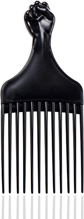 Soft 'N Style Black Afro Comb, Hair Pick for Curly Hair, Plastic Afro Pick for Women and Men, Detangle Wig Braid Hair Styling Comb, Hair Pick Comb for Styling, Curly Hair Comb