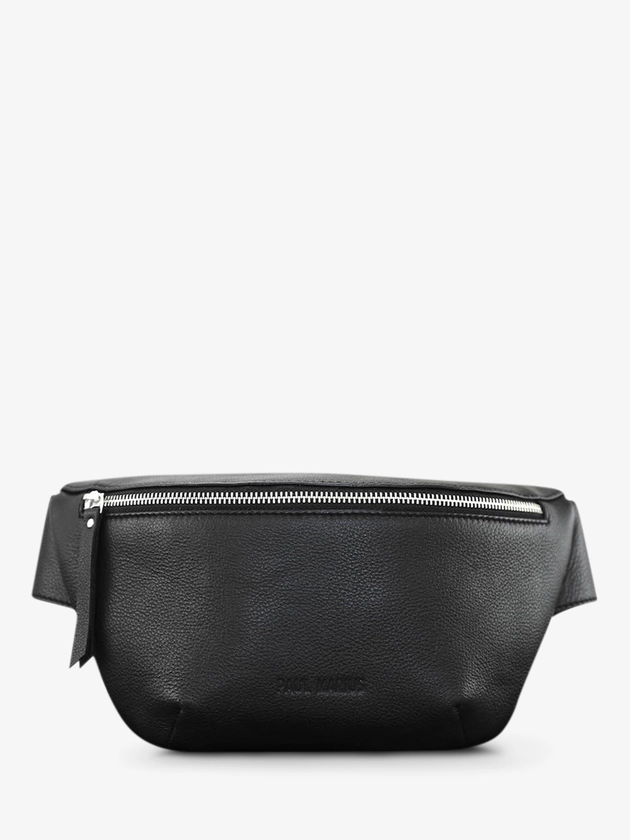 LaBanane Noir - sac banane en cuir Noir | PAUL MARIUS