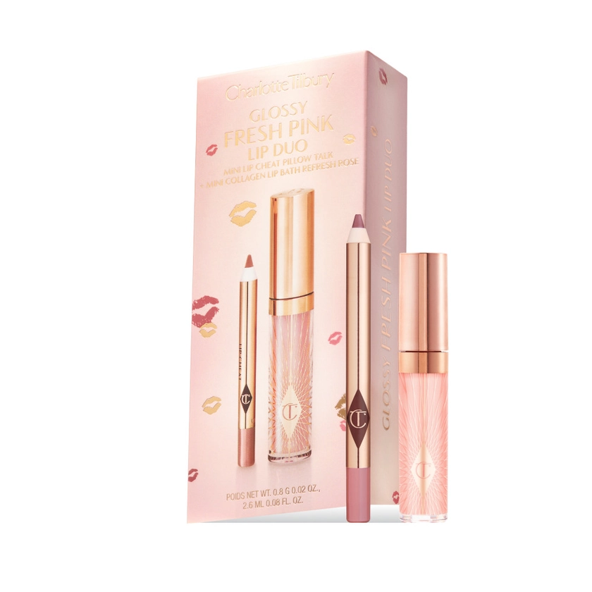 Glossy Fresh Pink Lip Duo : Kit De Mini Gloss Et De Crayon À Lèvres | Charlotte Tilbury