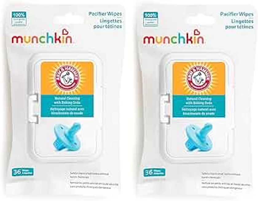 Munchkin® Arm & Hammer Pacifier Wipes - Safely Cleans Baby and Toddler Essentials, 2 Pack, 72 Wipes