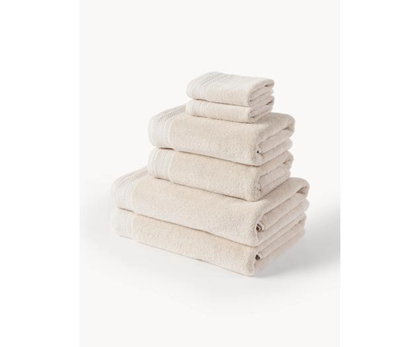 Lot de serviettes de bain en coton bio Premium, tailles variées | Westwing