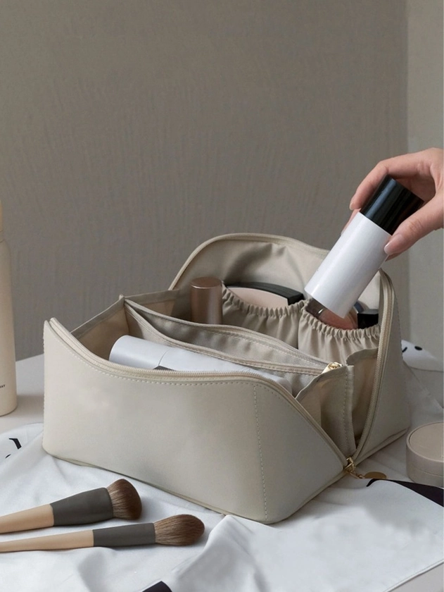 Plain Multi-Layer Cosmetic Bag , Travel Essentials | SHEIN UK